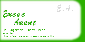 emese ament business card